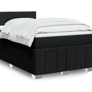 Cama boxspring com colchão 120x190 cm tecido preto