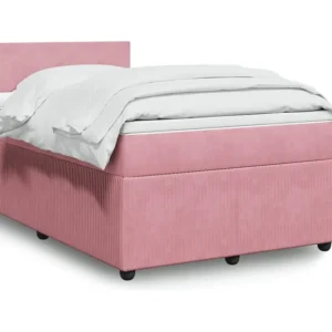 Cama boxspring com colchão 120x190 cm veludo rosa