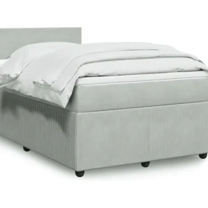 Cama boxspring com colchão 120x190 cm veludo cinzento-claro