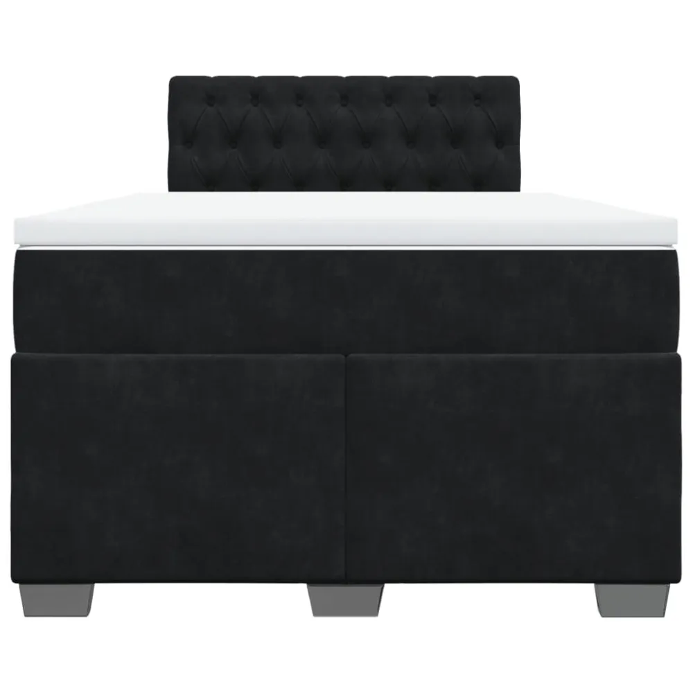 Cama boxspring com colchão 120x190 cm veludo preto