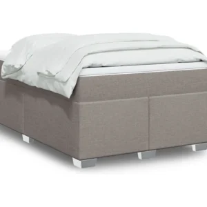 Cama boxspring com colchão 120x190cm tecido castanho-acinzentado