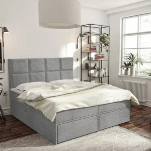 Cama continental Eugene 101, Continental, Cinzento, Tecido