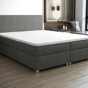 Conjunto completo boxspring 140 x 200 cm tecido antracite - ONAN de YSMÉE