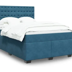 Armário de Casal Cama com molas/colchão 140x200 cm veludo azul