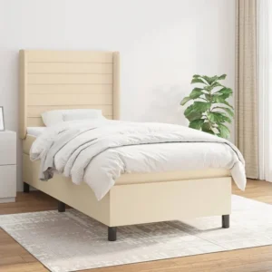 Armário de Casal Cama com molas/colchão 90x190 cm tecido cor creme