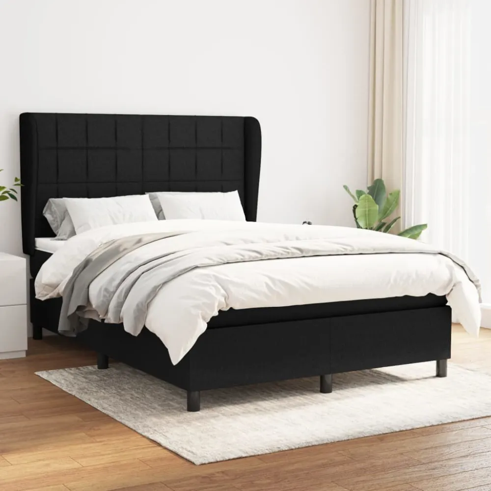 Armário de Casal Cama com molasemcolchão 140x190 cm tecido preto