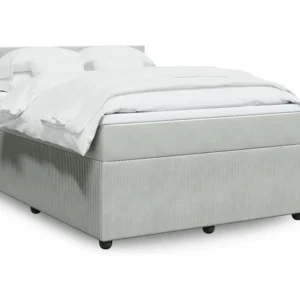 Cama Articulada Cama com molas/colchão 140x190 cm veludo cinzento-claro