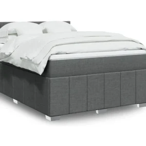 Cama Articulada Cama com molas/colchão 140x190 cm tecido cinzento-escuro