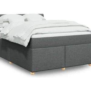Cama Articulada Cama com molas/colchão 140x190 cm tecido cinzento-escuro