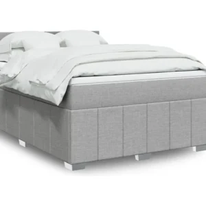 Cama Articulada Cama com molas/colchão 140x190 cm tecido cinzento-claro