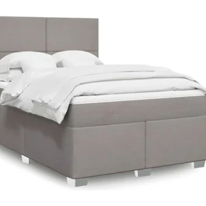 Cama Articulada Cama com molas/colchão 140x200 cm tecido castanho-acinzentado