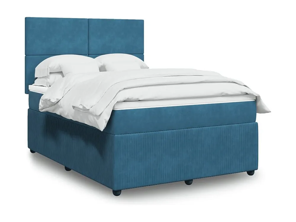 Cama Articulada Cama com molas/colchão 160x200 cm veludo azul