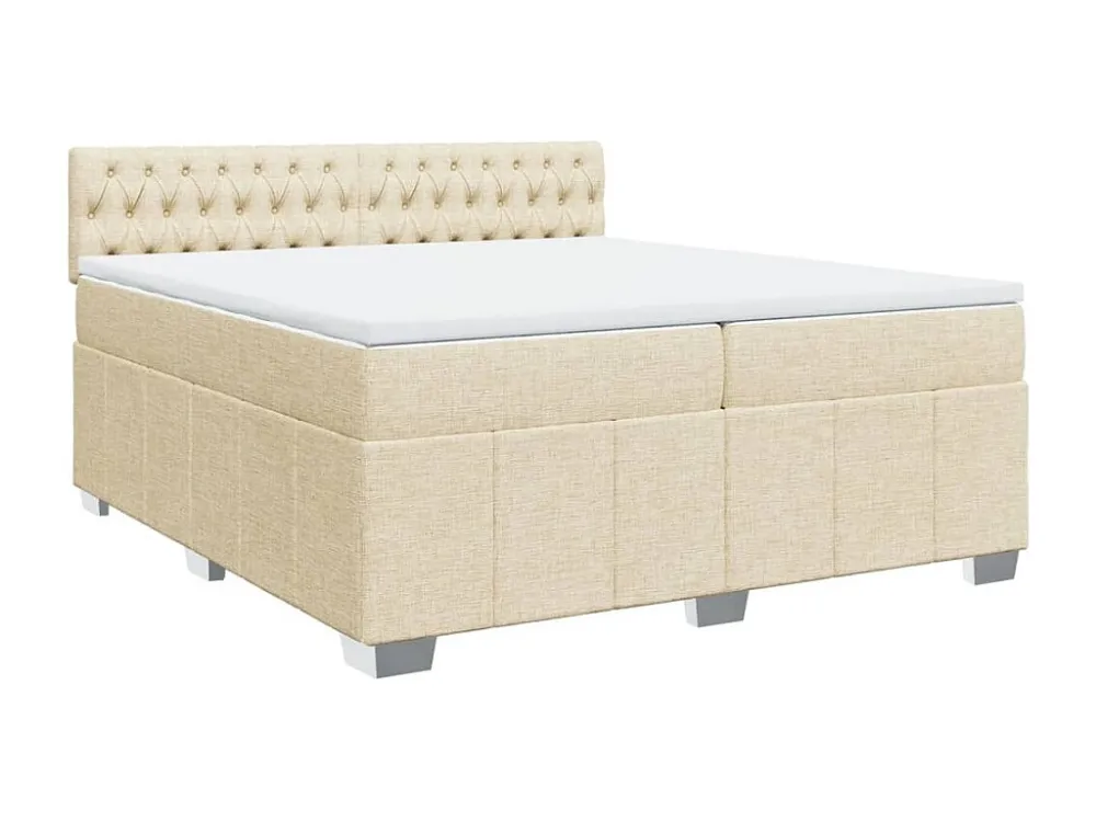 Cama Articulada Cama com molas/colchão 200x200 cm tecido cor creme
