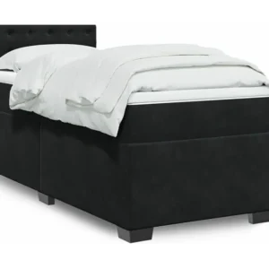 Cama Articulada Cama com molas/colchão 90x200 cm veludo preto