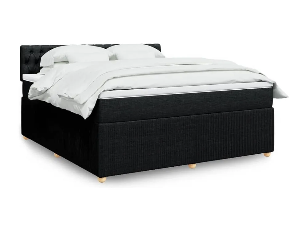 Cama Baú Cama com molas/colchão 180x200 cm tecido preto