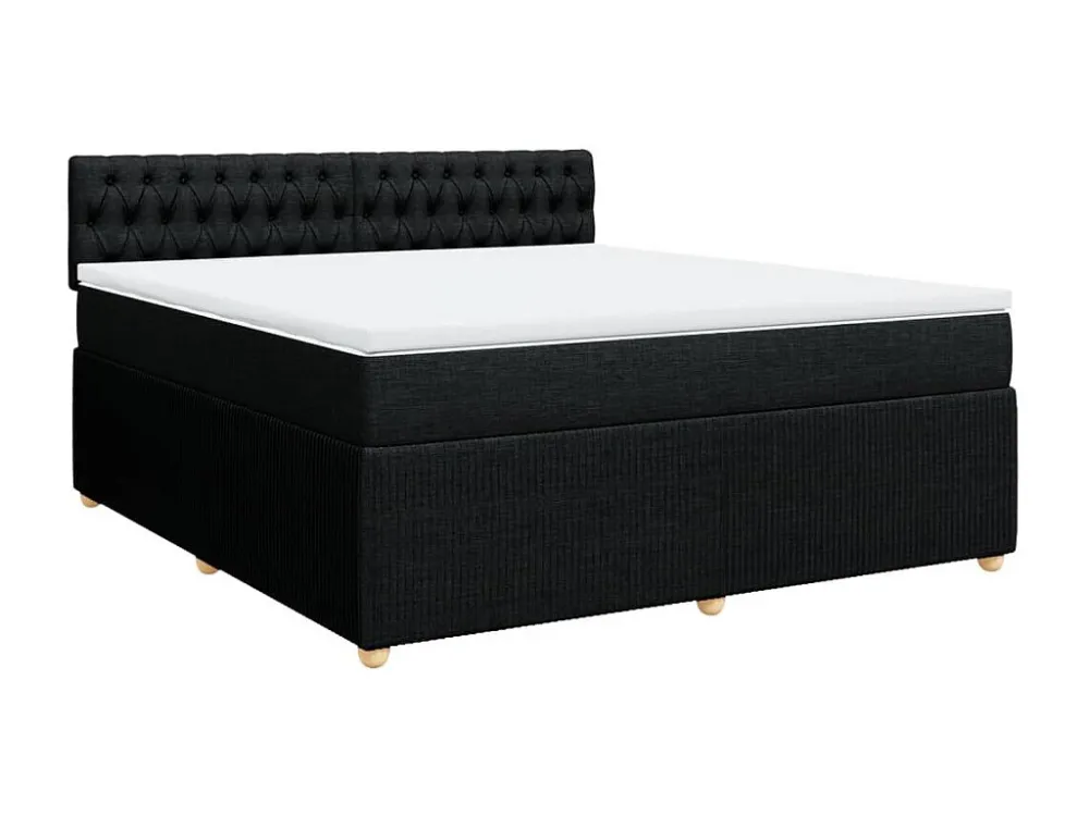 Cama Baú Cama com molas/colchão 180x200 cm tecido preto