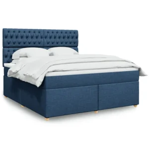 Cama Baú Cama com molas/colchão 180x200 cm tecido azul