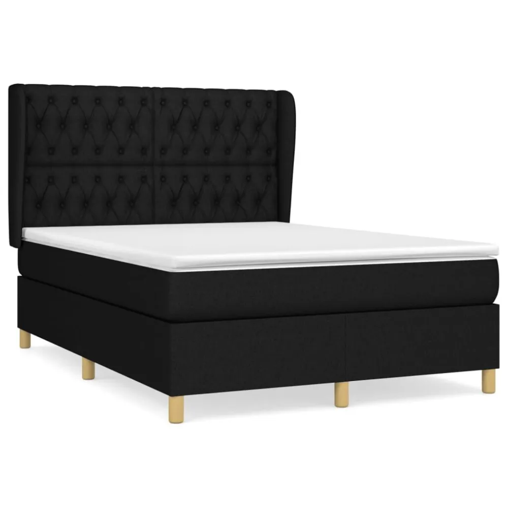 Cama Baú Cama com molasemcolchão 140x190 cm tecido preto