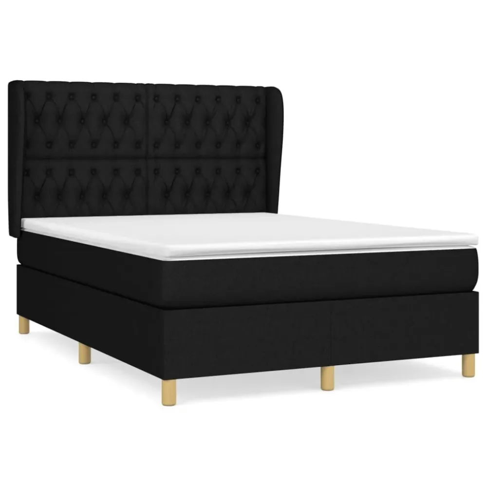 Cama Baú Cama com molasemcolchão 140x190 cm tecido preto