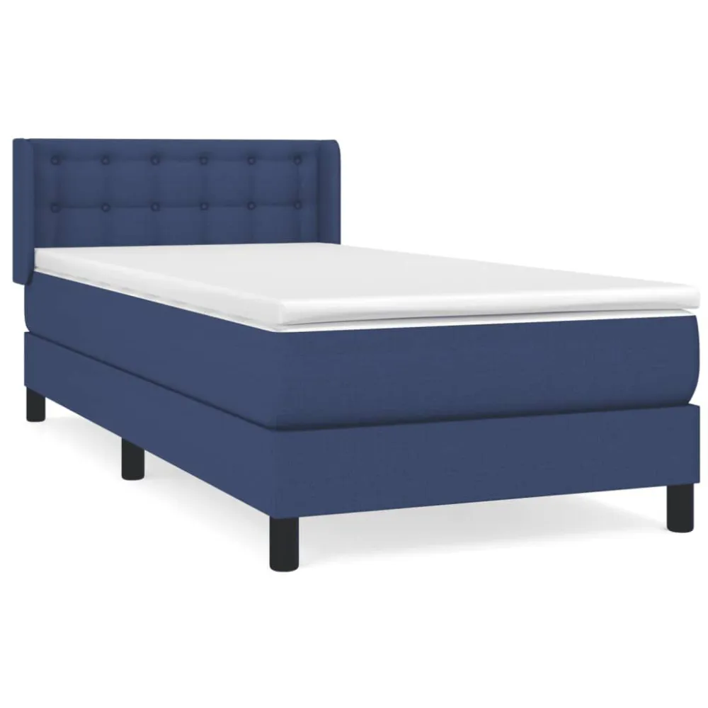 Cama Baú Cama com molasemcolchão 80x200 cm tecido azul