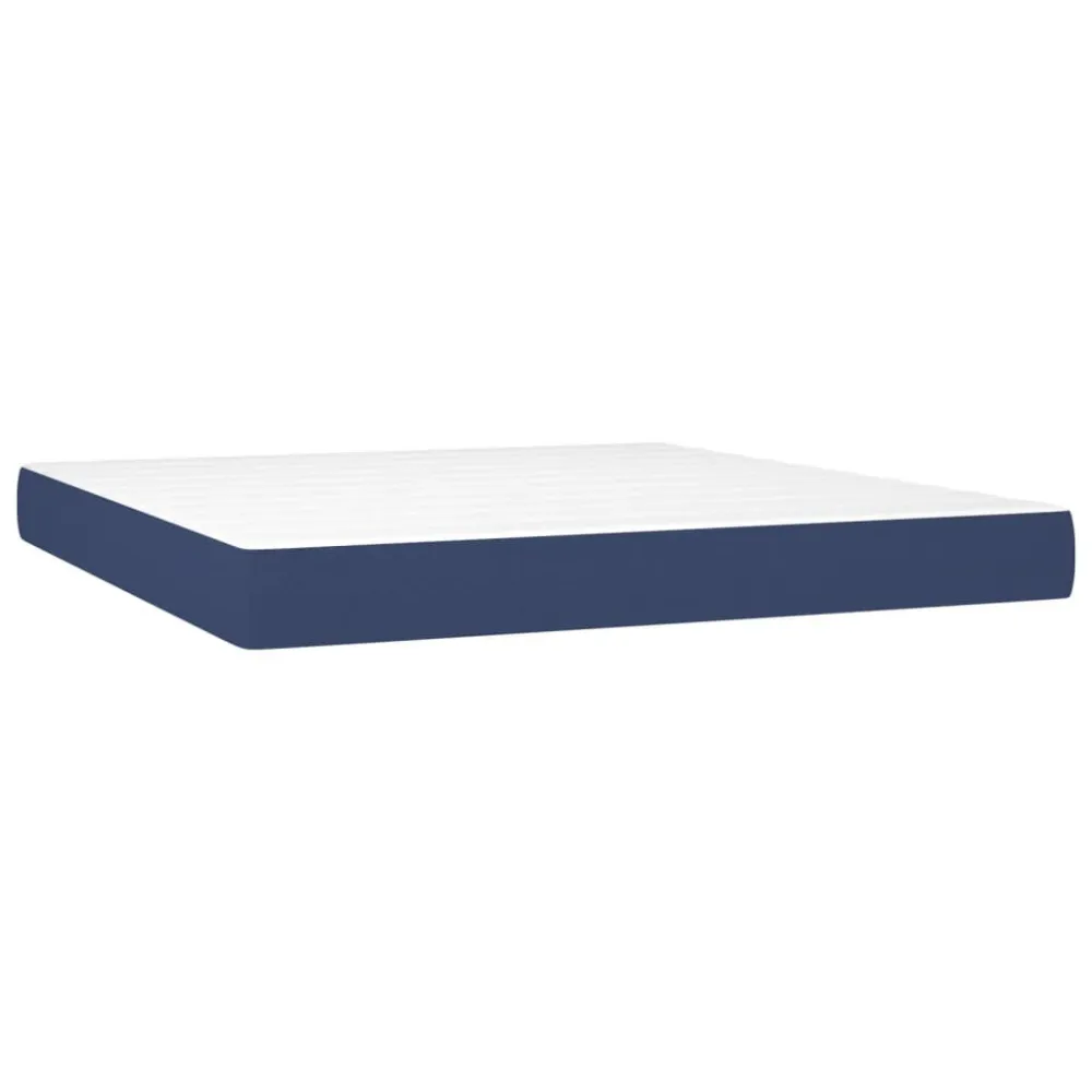 Cama Baú Colchão de molas ensacadas 180x200x20 cm tecido azul