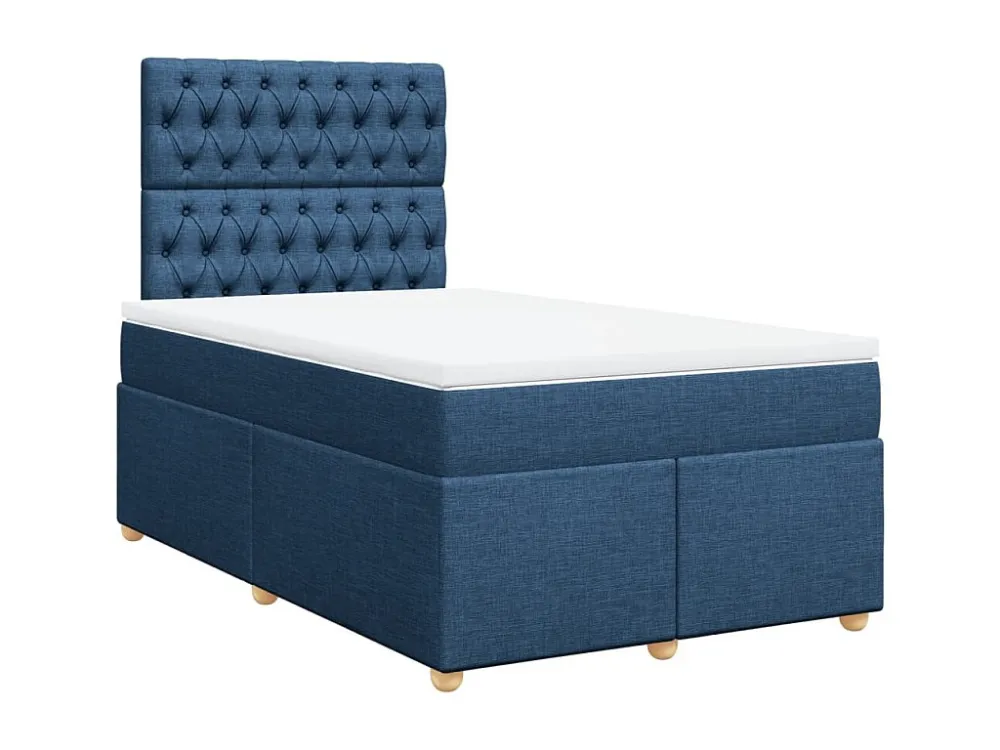 Cama com Cabeceira Cama com molas/colchão 120x200 cm tecido azul