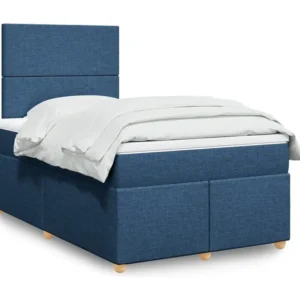 Cama com Cabeceira Cama com molas/colchão 120x200 cm tecido azul