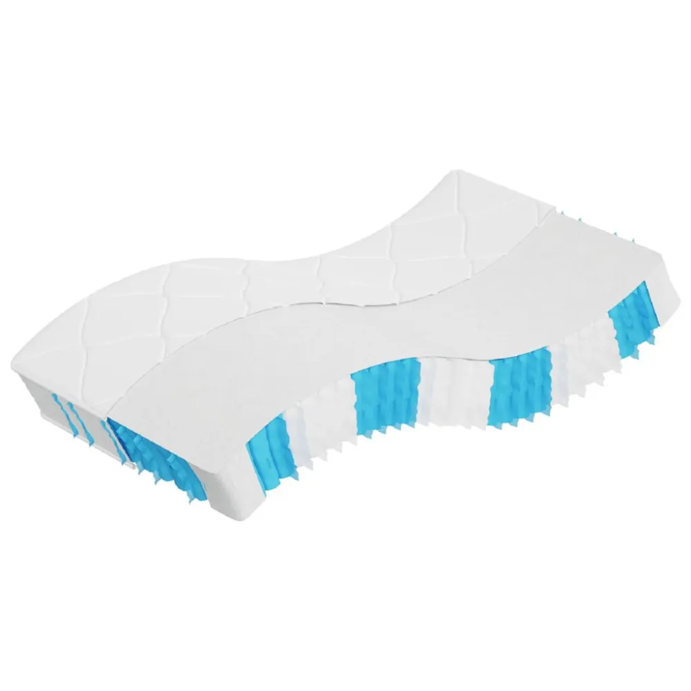 Cama com Cabeceira Colchão de molas ensacadas firmeza média 100x200 cm