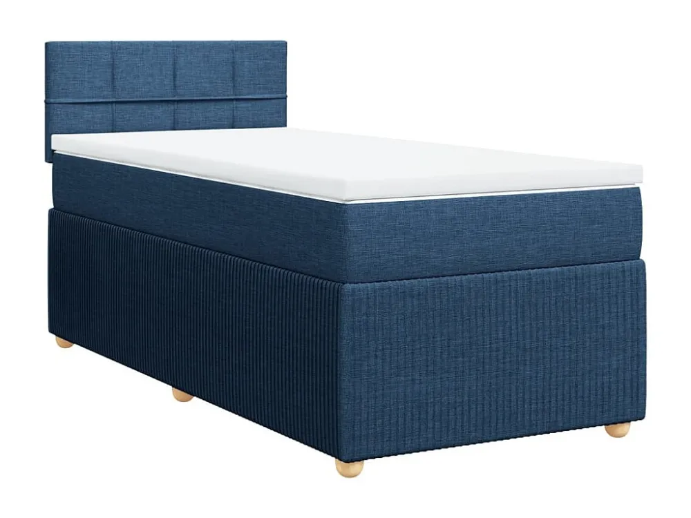 Cama com molas/colchão 100x200 cm tecido azul | Design Escandinavo |