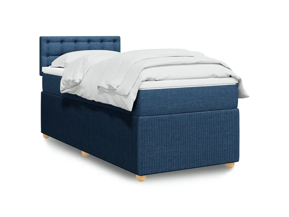 Cama com molas/colchão 100x200 cm tecido azul Medidas Queen Size