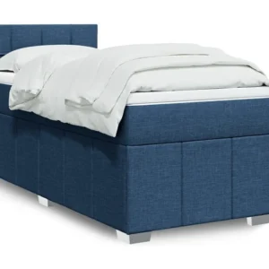 Cama com molas/colchão 100x200 cm tecido azul Medidas Queen Size