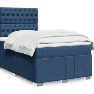 Cama com molas/colchão 120x200 cm tecido azul Edição com Espelho