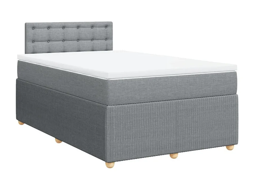 Cama com molas/colchão 120x200 cm tecido cinza-claro em Pinho Natural