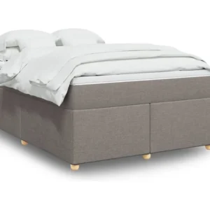 Cama com molas/colchão 140x190 cm tecido castanho-acinzentado Tecido Resistente
