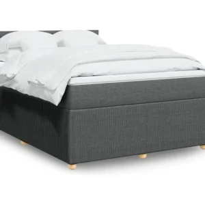 Cama com molas/colchão 140x190 cm tecido cinzento-escuro Tecido Resistente