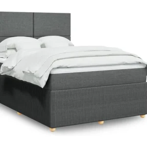 Cama com molas/colchão 140x190 cm tecido cinzento-escuro Edição com Espelho