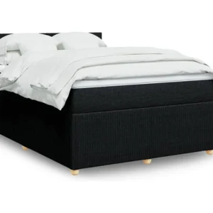 Cama com molas/colchão 140x190 cm tecido preto Tecido Resistente