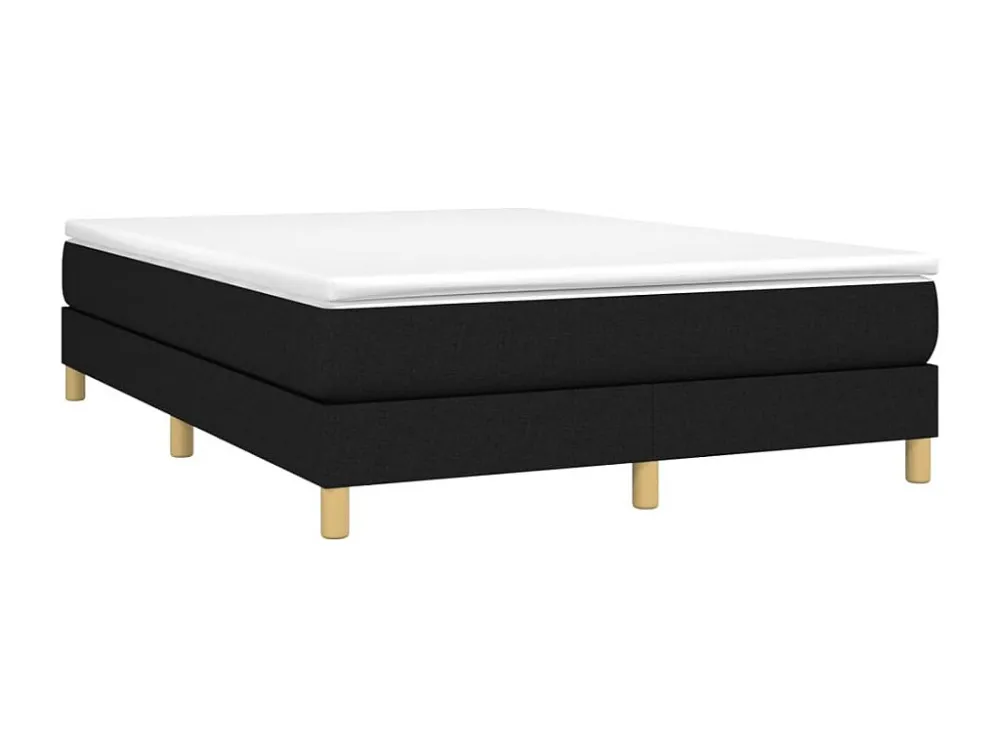 Cama com molas/colchão 140x190 cm tecido preto com Gavetas de Armazenamento