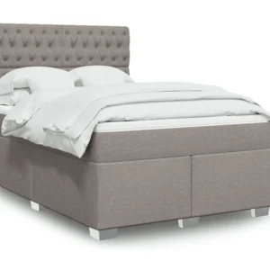 Cama com molas/colchão 140x200 cm tecido castanho-acinzentado Medidas Queen Size