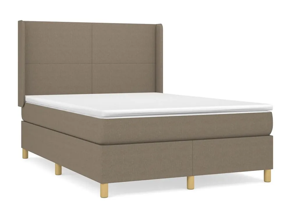 Cama com molas/colchão 140x200 cm tecido castanho-acinzentado Medidas Queen Size