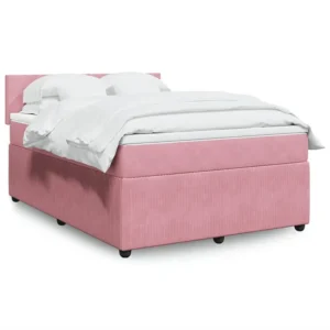 Cama com molas/colchão 140x200 cm veludo rosa para Organização de Roupas