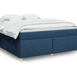 Cama com molas/colchão 180x200 cm tecido azul com Garantia Estendida