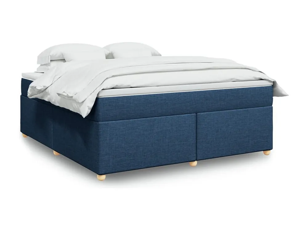 Cama com molas/colchão 180x200 cm tecido azul com Garantia Estendida