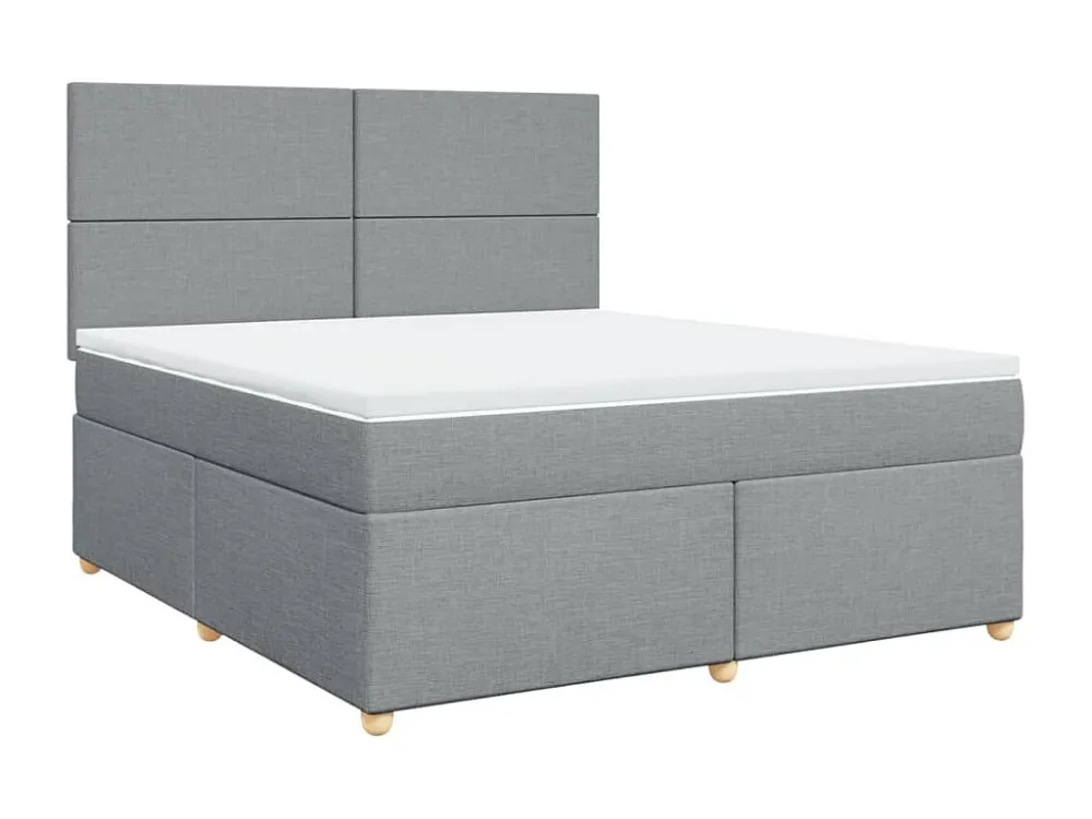 Cama com molas/colchão 180x200 cm tecido cinzento-claro com Pés Ajustáveis