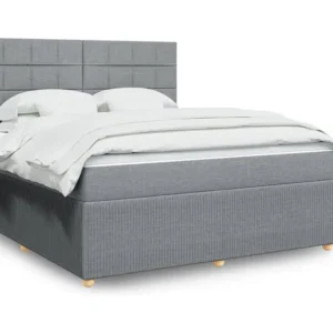 Cama com molas/colchão 180x200 cm tecido cinzento-claro Medidas Queen Size