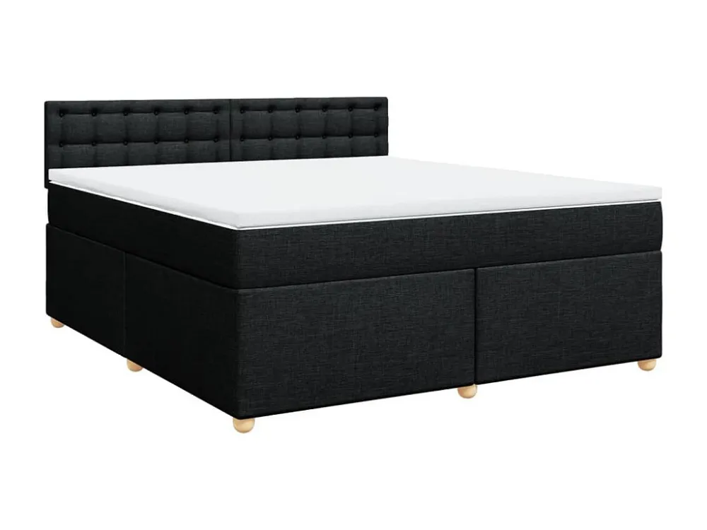 Cama com molas/colchão 180x200 cm tecido preto com Gavetas de Armazenamento