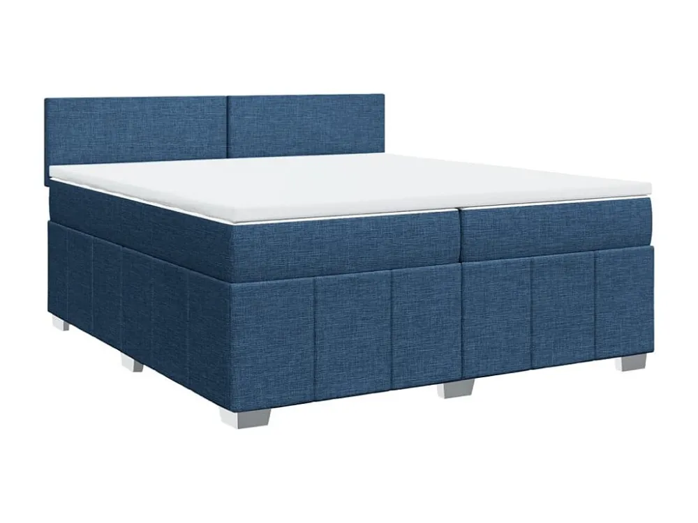 Cama com molas/colchão 200x200 cm tecido azul com Garantia Estendida
