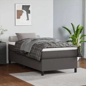 Cama com molas/colchão 80x200 cm couro artificial cinza Tecido Resistente