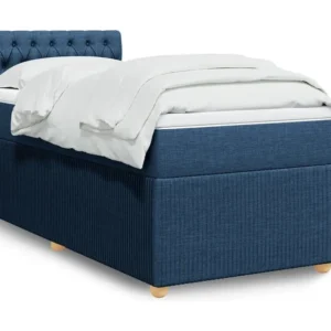 Cama com molas/colchão 80x200 cm tecido azul Tecido Resistente