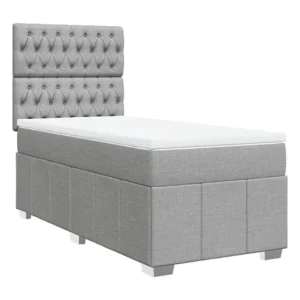 Cama com molas/colchão 80x200 cm tecido cinza-claro Edição com Espelho